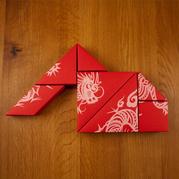 春節禮品盒包裝設計，新年七巧板的妙用