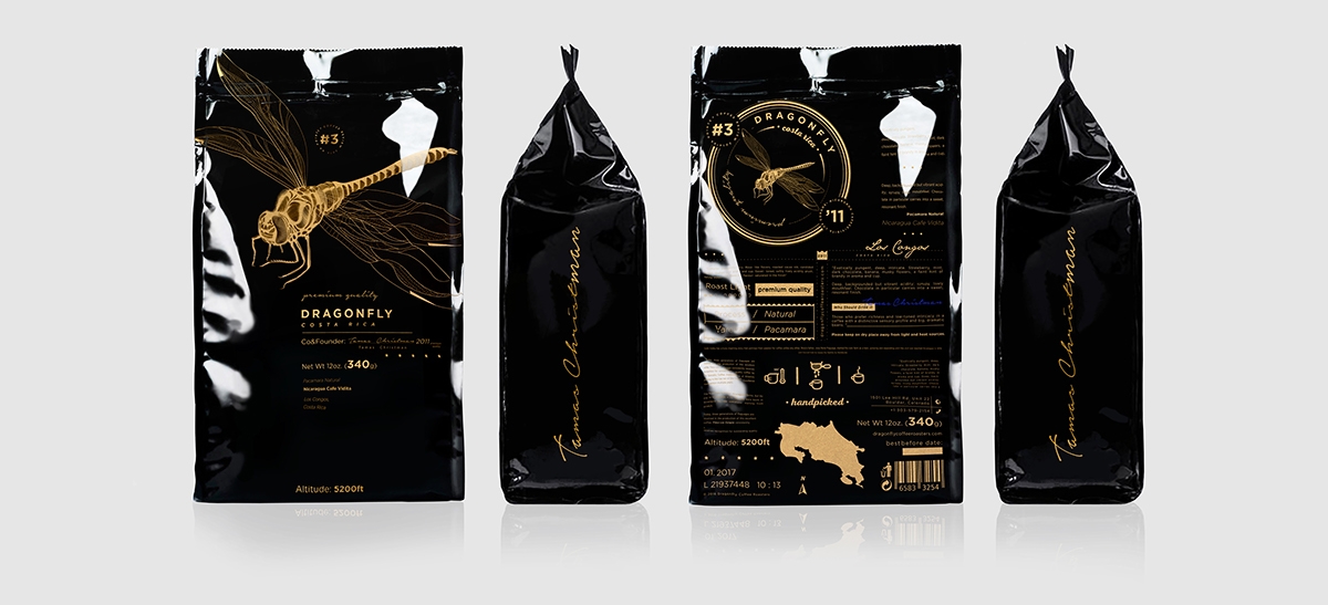 大自然的奇跡，蜻蜓主題的咖啡品牌包裝設(shè)計(jì)